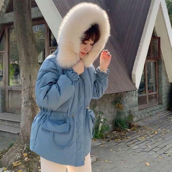 women's down & parkas korean fashion jacket mid-length fur collar loose and thin hooded style women coats f1sv, Black
women's down & parkas korean fashion jacket mid-length fur collar loose and thin hooded style women coats f1sv, Black