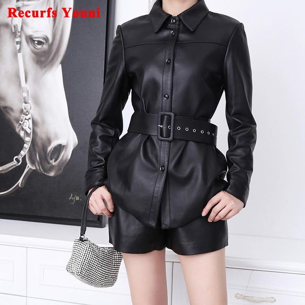 women's leather & faux genuine clothing women simple wide belt long-sleeved slim-fit sheepskin jacket female short sleeve locomotive pu, Black
women's leather & faux genuine clothing women simple wide belt long-sleeved slim-fit sheepskin jacket female short sleeve locomotive pu, Black