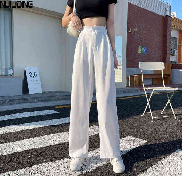 casual chic loose high waist female wide leg pants spring summer ladies one button long trousers women solid suit 211124, Black;white
casual chic loose high waist female wide leg pants spring summer ladies one button long trousers women solid suit 211124, Black;white