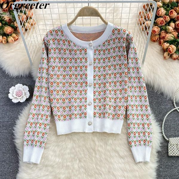women's knits & tees floral jacquard long sleeve knit cardigan 2021 autumn pearl button contrast color single-breasted knitwear, White
women's knits & tees floral jacquard long sleeve knit cardigan 2021 autumn pearl button contrast color single-breasted knitwear, White