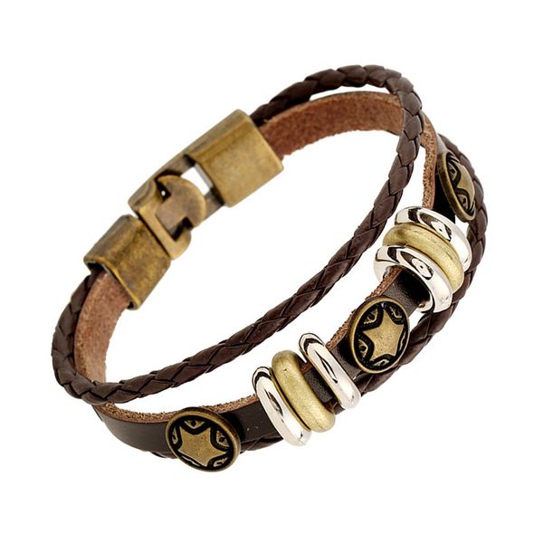 retro zinc alloy stars+ccb rings cowhide bracelets handmade baided good quality genuine leather bangles arm jewelry accessories, Golden;silver
retro zinc alloy stars+ccb rings cowhide bracelets handmade baided good quality genuine leather bangles arm jewelry accessories, Golden;silver