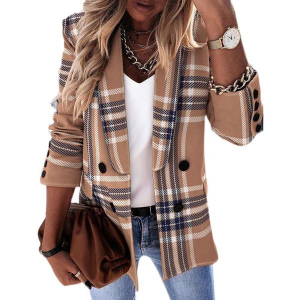 women's suits & blazers women 2021 autumn winter long sleeve double-breasted fashion printed suit jacket, White;black
women's suits & blazers women 2021 autumn winter long sleeve double-breasted fashion printed suit jacket, White;black