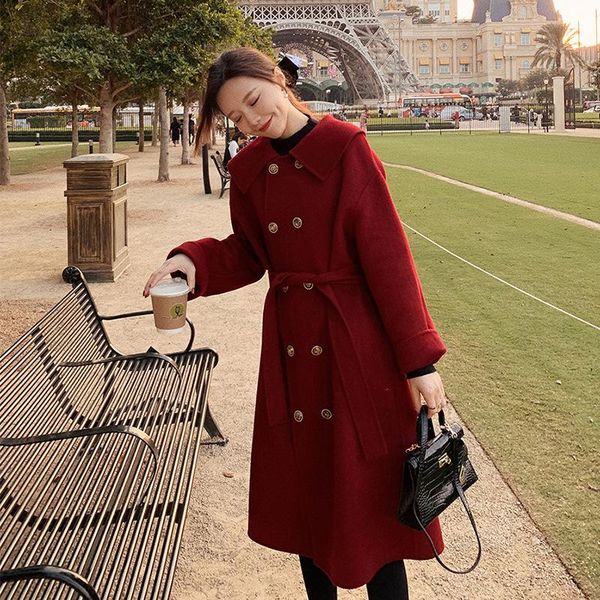 women's wool & blends custom winter 2021 female red single-sided cloth coat imitation cashmere woolen grow a little, Black
women's wool & blends custom winter 2021 female red single-sided cloth coat imitation cashmere woolen grow a little, Black