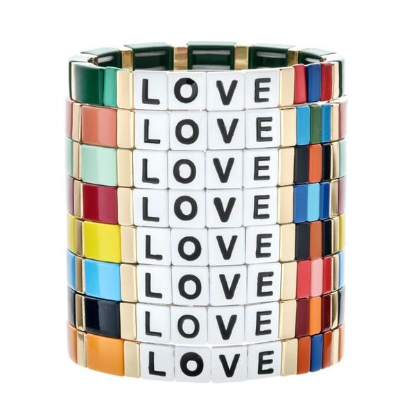 rainbow enamel tiles love letters boho handmade bracelets colorful painted women adjustable 2021 fashion jewelry link, chain, Black
rainbow enamel tiles love letters boho handmade bracelets colorful painted women adjustable 2021 fashion jewelry link, chain, Black