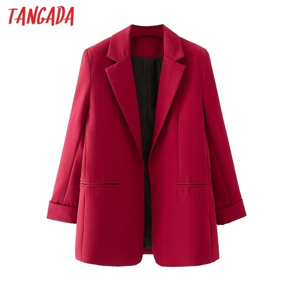 women solid red blazer coat vintage notched collar pocket fashion female casual chic da90 210416, Black
women solid red blazer coat vintage notched collar pocket fashion female casual chic da90 210416, Black