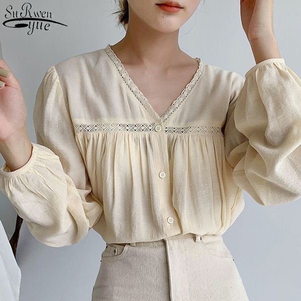 fall long sleeve v-neck women's shirts loose pleat temperament retro and blouses blusas mujer 12513 210427, White
fall long sleeve v-neck women's shirts loose pleat temperament retro and blouses blusas mujer 12513 210427, White