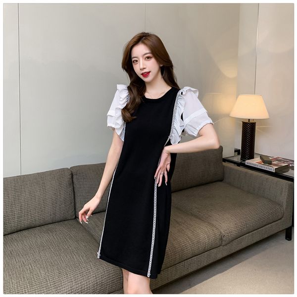 casual dresses dressed in women's knitted or crocheted, patchwork dress with puffing sleeves, good quality summer fashions of chiffon,, Black;gray
casual dresses dressed in women's knitted or crocheted, patchwork dress with puffing sleeves, good quality summer fashions of chiffon,, Black;gray