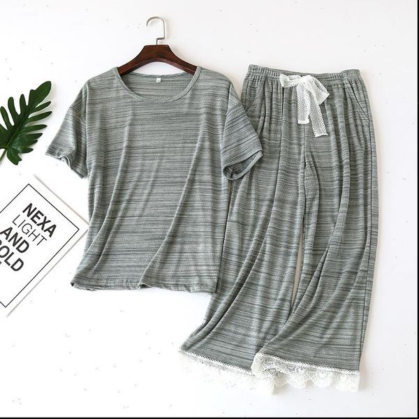 summer thin section modal short womens sleepwears sleeved pajamas two piece suit comfortable plus size pajama set home service, Black;red
summer thin section modal short womens sleepwears sleeved pajamas two piece suit comfortable plus size pajama set home service, Black;red