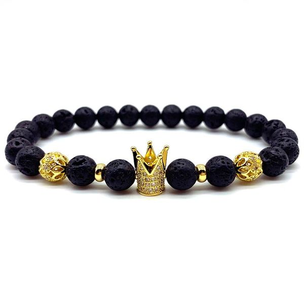 charm bracelets 2021 classic crown bracelet men women pave cubic zirconia vintage 8mm lava stone bead for luxury jewelry, Golden;silver
charm bracelets 2021 classic crown bracelet men women pave cubic zirconia vintage 8mm lava stone bead for luxury jewelry, Golden;silver