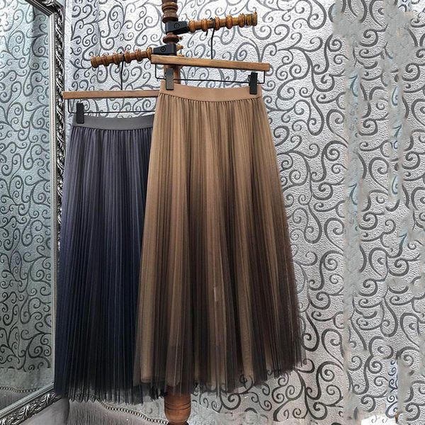 summer skirts for womensgradient color mesh pleated midi high waist elegant fluffy fairy a-line vintage 210420, Black
summer skirts for womensgradient color mesh pleated midi high waist elegant fluffy fairy a-line vintage 210420, Black