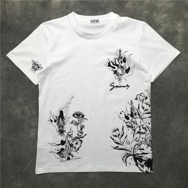 novelty 2021 men dragon frog eye t shirts t-shirt hip hop skateboard street cotton t-shirts tee kenye s-xxl #k68 men's, White;black