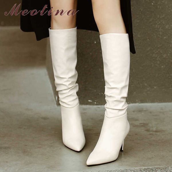 meotina pleated real leather high heel knee high boots women shoes pointed toe stiletto heels slip-on long boots lady winter 43 210608, Black
meotina pleated real leather high heel knee high boots women shoes pointed toe stiletto heels slip-on long boots lady winter 43 210608, Black