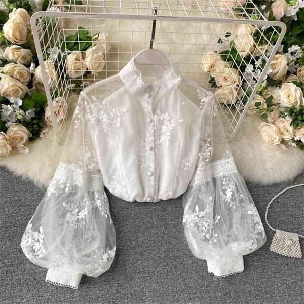 autumn vintage black/white embroidered mesh blouse women see through slim patchwork shirt female lantern long sleeve 210426
autumn vintage black/white embroidered mesh blouse women see through slim patchwork shirt female lantern long sleeve 210426