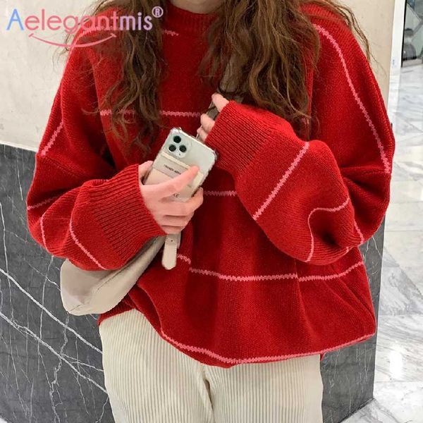 aelegantmis o neck stipe pullover oversized women soft warm knitted sweater female striped jumper red spring korean outerwear 210607, White;black
aelegantmis o neck stipe pullover oversized women soft warm knitted sweater female striped jumper red spring korean outerwear 210607, White;black