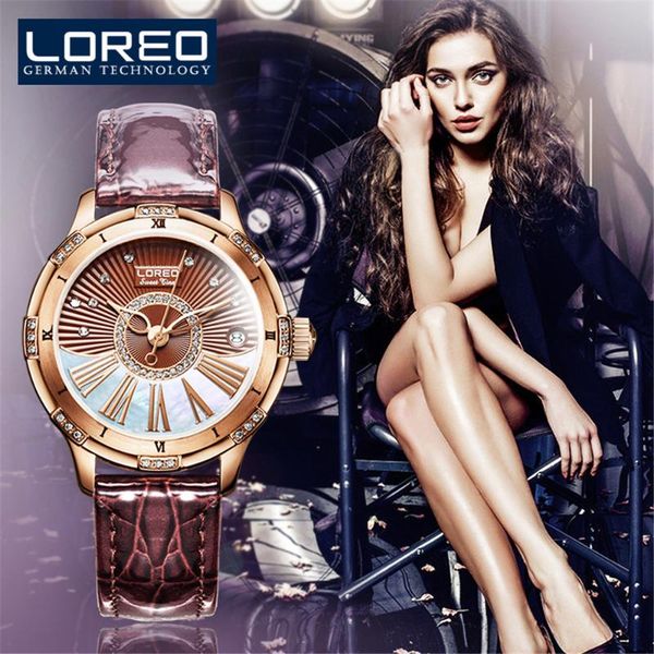 wristwatches loreo fashion elegant women automatic mechanical watches genuine leather band female watch sapphire waterproof 50m clock diamon, Slivery;brown
wristwatches loreo fashion elegant women automatic mechanical watches genuine leather band female watch sapphire waterproof 50m clock diamon, Slivery;brown