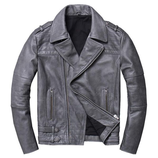 men's leather & faux 2021 vintage grey men motorcycle jacket plus size xxxxl genuine cowhide autumn slim fit biker's jakcet, Black
men's leather & faux 2021 vintage grey men motorcycle jacket plus size xxxxl genuine cowhide autumn slim fit biker's jakcet, Black