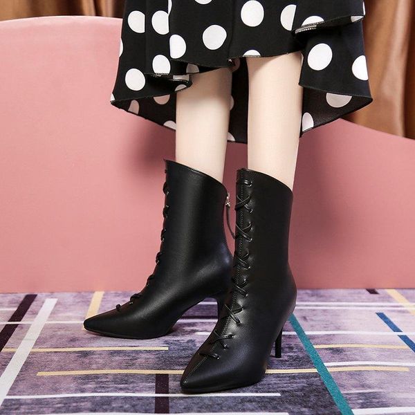 boots 2021 fashion mid-calf high-heeled shoes for women winter ladies black plush zipper lace-up
boots 2021 fashion mid-calf high-heeled shoes for women winter ladies black plush zipper lace-up
