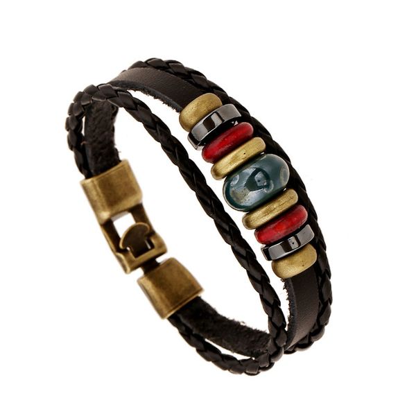 retro three layers leather braided bangles antique bronze clasp genuine leather bracelets multi beads charms wristbands findings, Golden;silver
retro three layers leather braided bangles antique bronze clasp genuine leather bracelets multi beads charms wristbands findings, Golden;silver