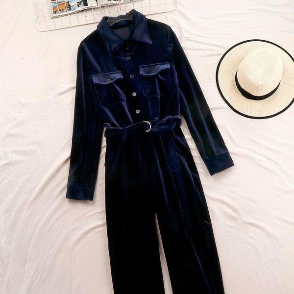 women's jumpsuits & rompers korean slim velvet casual wide leg pants long sleeve overalls women, Black;white
women's jumpsuits & rompers korean slim velvet casual wide leg pants long sleeve overalls women, Black;white