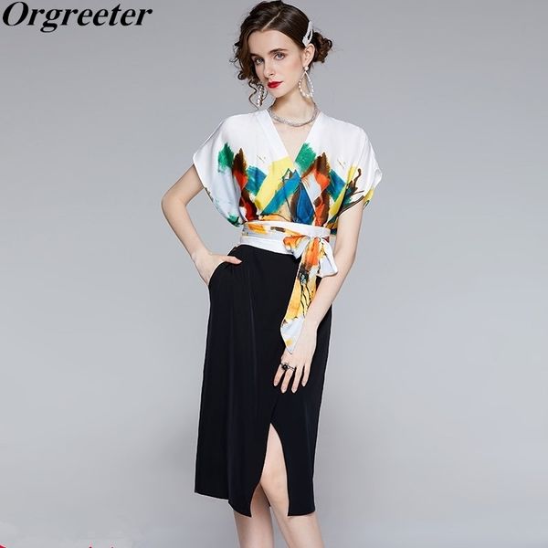 elegant ol summer dress women ink painting stitching v-neck split pencil female sashes lace-up 210525, Black;gray
elegant ol summer dress women ink painting stitching v-neck split pencil female sashes lace-up 210525, Black;gray