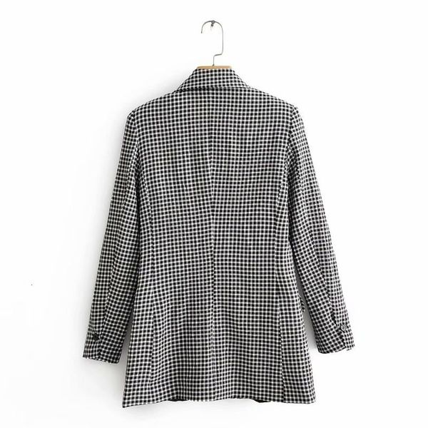 women's suits & blazers women vintage black white plaid print casual blazer office lady retro long sleeve outwear chic leisure coat ct2, White;black
women's suits & blazers women vintage black white plaid print casual blazer office lady retro long sleeve outwear chic leisure coat ct2, White;black