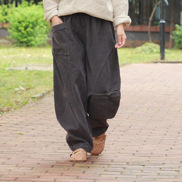 corduroy trousers autumn winter wide womens pant legged solid color pockets elastic waist loose, Black;white
corduroy trousers autumn winter wide womens pant legged solid color pockets elastic waist loose, Black;white