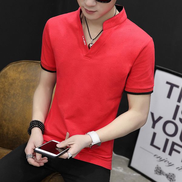 men's polos cotton men's short-sleeved shirts, the korean version of slim-fitting bottom, v-neck long-sleeved clos jnmv, White;black
men's polos cotton men's short-sleeved shirts, the korean version of slim-fitting bottom, v-neck long-sleeved clos jnmv, White;black