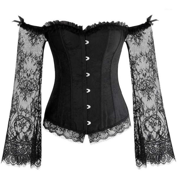 sladuo women's gothic vintage waist trainer overbust corset jacquard long sleeve lace off shoulder corsets and bustiers &, Black;white
sladuo women's gothic vintage waist trainer overbust corset jacquard long sleeve lace off shoulder corsets and bustiers &, Black;white