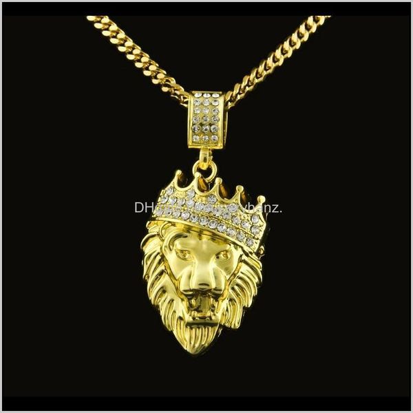 necklaces & pendants drop delivery 2021 fashion gold cuban link chain lion head king crown pendant necklace mens hip hop jewelry em0u7, Silver
necklaces & pendants drop delivery 2021 fashion gold cuban link chain lion head king crown pendant necklace mens hip hop jewelry em0u7, Silver
