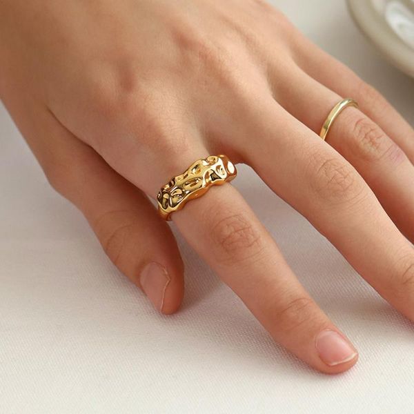 cluster rings peri'sbox gold silver color hammered irregular lava rock geometric for women minimalist open adjustable ring 2021, Golden;silver
cluster rings peri'sbox gold silver color hammered irregular lava rock geometric for women minimalist open adjustable ring 2021, Golden;silver
