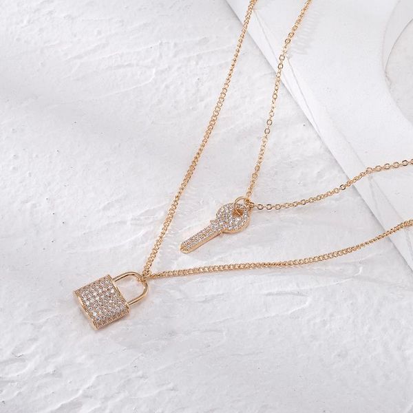 chokers sell gold plate cubic zirconia chains locky key necklace gift for female trendy woman jewelry wedding party 2021, Golden;silver 
chokers sell gold plate cubic zirconia chains locky key necklace gift for female trendy woman jewelry wedding party 2021, Golden;silver