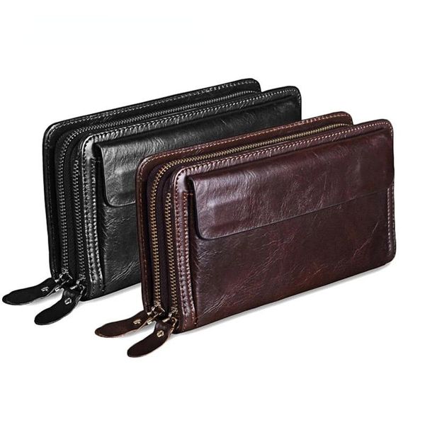 wallets quality cowhide men clutch genuine leather long purses business large capacity wallet double zipper phone bag for male, Red;black
wallets quality cowhide men clutch genuine leather long purses business large capacity wallet double zipper phone bag for male, Red;black