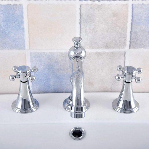 polished chrome brass deck mounted dual handles widespread bathroom 3 holes basin faucet mixer water taps mnf541 sink faucets
polished chrome brass deck mounted dual handles widespread bathroom 3 holes basin faucet mixer water taps mnf541 sink faucets