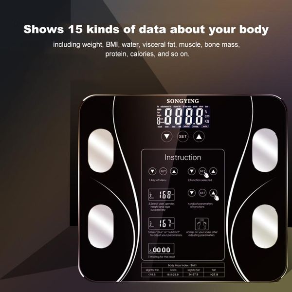 body fat scales intelligent electronic weight scale digital bmi water mass health composition analyzer monitor bathroom & kitchen
body fat scales intelligent electronic weight scale digital bmi water mass health composition analyzer monitor bathroom & kitchen