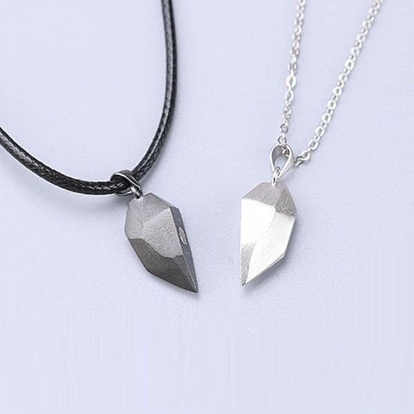 pendant necklaces 1pair magnetic couple heart shape necklace gothic punk style for men jewelry wedding lovers couples valentine's day gi, Silver
pendant necklaces 1pair magnetic couple heart shape necklace gothic punk style for men jewelry wedding lovers couples valentine's day gi, Silver