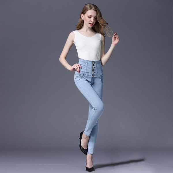 high-rise smoky gray jeans plus size tighten the abdomen pencil leg pants trousers women's, Blue
high-rise smoky gray jeans plus size tighten the abdomen pencil leg pants trousers women's, Blue