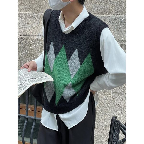 men's vests niche design diamond-shaped vest sweater casual retro all-match color contrast waistcoat, Black;white
men's vests niche design diamond-shaped vest sweater casual retro all-match color contrast waistcoat, Black;white