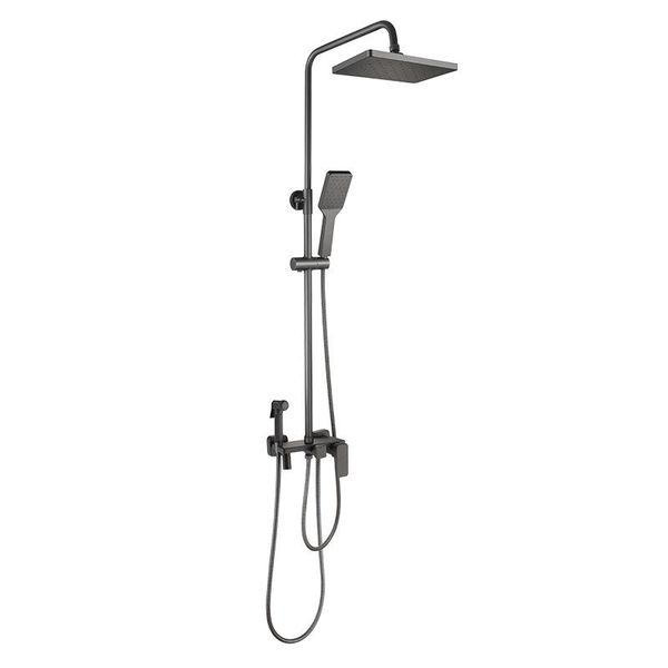 quality smoky gray solid brass bath shower mixer faucet rotate rainfall head with handshower bathroom sets
quality smoky gray solid brass bath shower mixer faucet rotate rainfall head with handshower bathroom sets
