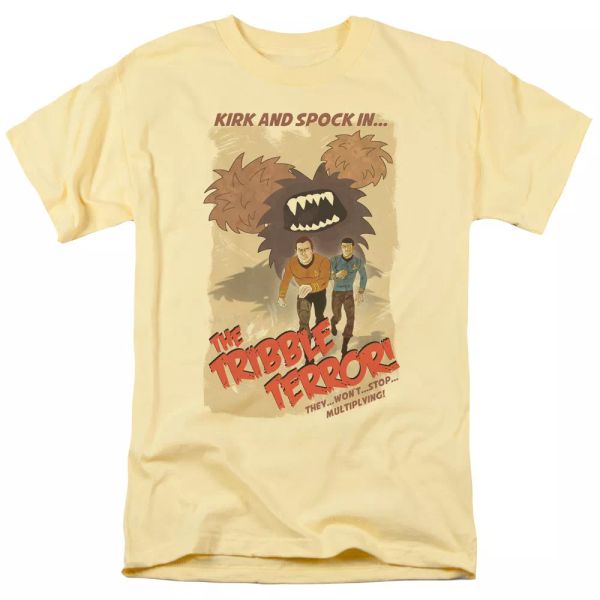star trek tribble threat tv show t-shirt sizes s-3x new, White;black 
star trek tribble threat tv show t-shirt sizes s-3x new, White;black