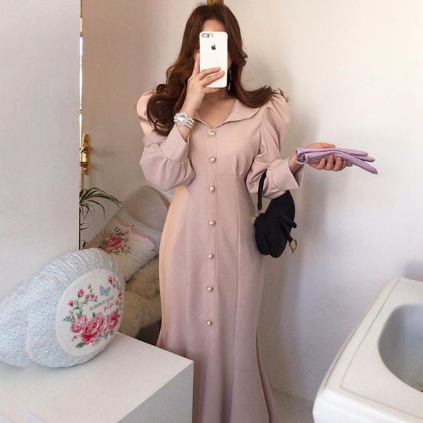 casual dresses women spring vintage sashes mermaid party dress long sleeve solid elegant french style 2021 gd411, Black;gray
casual dresses women spring vintage sashes mermaid party dress long sleeve solid elegant french style 2021 gd411, Black;gray