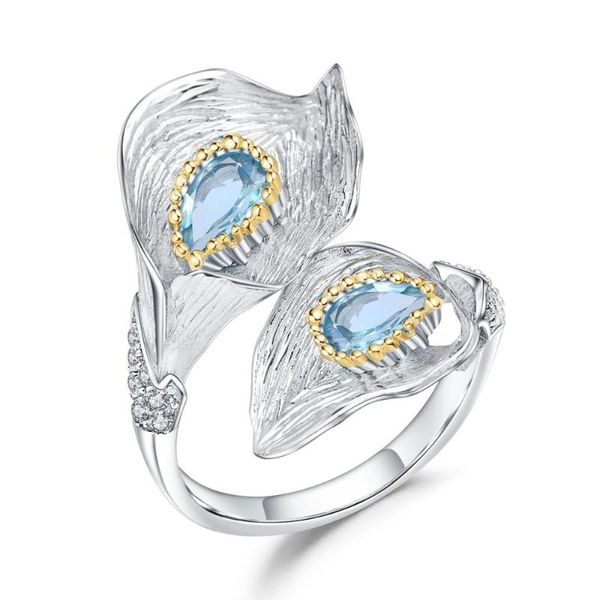 cluster rings gem's ballet 1.25c natural swiss blue z calla lily pure 925 sterling silver handmade adjustable ring for women jewelry, Golden;silver
cluster rings gem's ballet 1.25c natural swiss blue z calla lily pure 925 sterling silver handmade adjustable ring for women jewelry, Golden;silver
