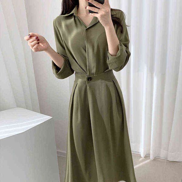 casual dresses korean chic autumn minority dign sense lapel one button fold waist knee long sleeve dr, Black;gray
casual dresses korean chic autumn minority dign sense lapel one button fold waist knee long sleeve dr, Black;gray