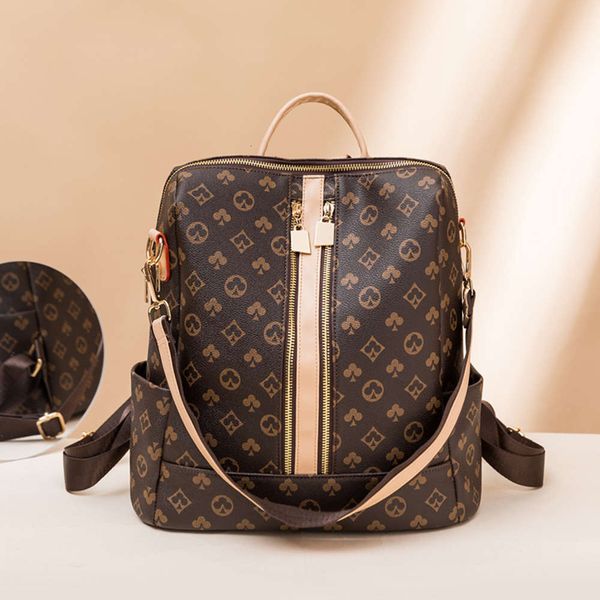 backpack women's fashion print 2021 trend bag large capacity ins simple
