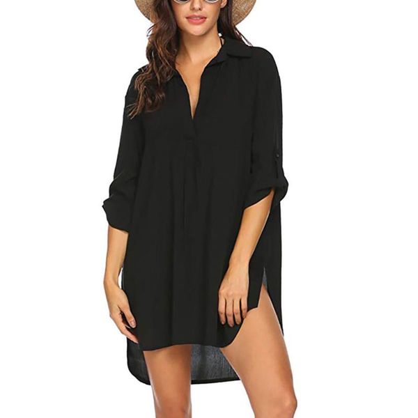 ethnic clothing summer casual shirt dress women's solid color three-quarter sleeve v-neck ladies loose mini, Red
ethnic clothing summer casual shirt dress women's solid color three-quarter sleeve v-neck ladies loose mini, Red