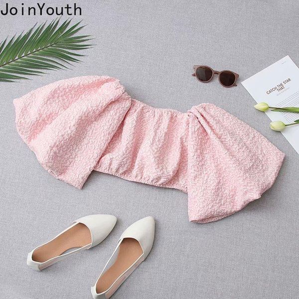 women's blouses & shirts joinyouth women 2021 summer sleeve crop slash neck off shoulder korean fashion jacquard, White
women's blouses & shirts joinyouth women 2021 summer sleeve crop slash neck off shoulder korean fashion jacquard, White
