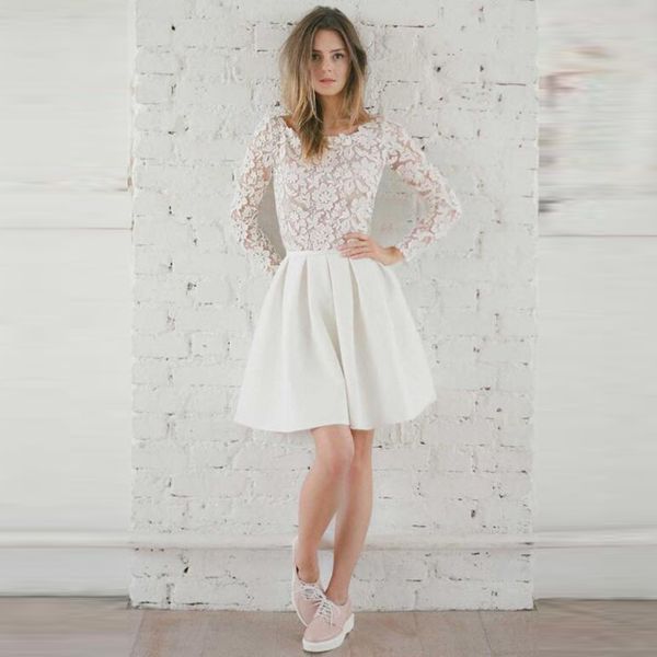 2022 modern short dresses lace backless bridal special occasion cocktail long sleeves jewel neck gowns for bride mini length, Black
2022 modern short dresses lace backless bridal special occasion cocktail long sleeves jewel neck gowns for bride mini length, Black