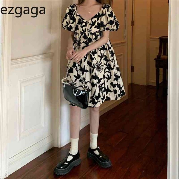 ezgaga vintage floral butterfly printed dress women short puff sleeve v-neck summer loose korean fashion high waist vestido 210430, Black;gray
ezgaga vintage floral butterfly printed dress women short puff sleeve v-neck summer loose korean fashion high waist vestido 210430, Black;gray