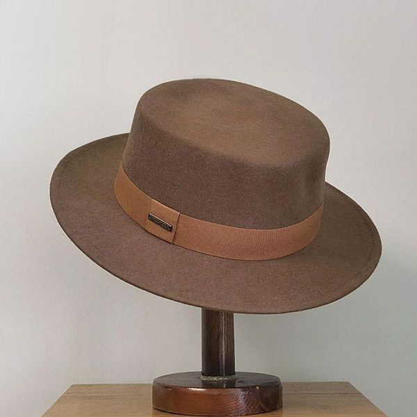 wide brim hats retro winter fall women men hat 100% wool felt fedora belt ribbon decorated ladies boater flat causal caps, Blue;gray
wide brim hats retro winter fall women men hat 100% wool felt fedora belt ribbon decorated ladies boater flat causal caps, Blue;gray
