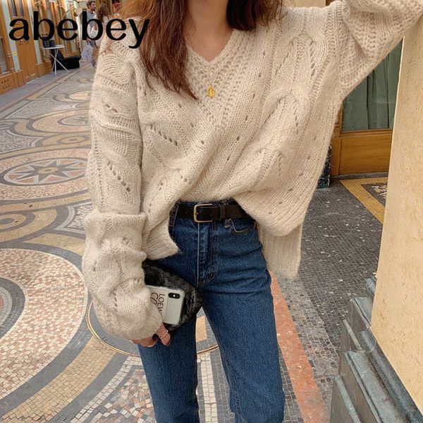 autumn lady's sweater long sleeve plain color pullovers ins v-neck warm knitted jumper sweaters women 210715, White;black
autumn lady's sweater long sleeve plain color pullovers ins v-neck warm knitted jumper sweaters women 210715, White;black