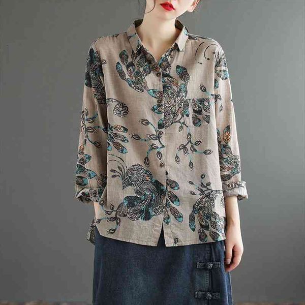 arrival autumn arts style women long sleeve turn-down collar loose shirt vintage print cotton linen blouses plus size m476, White
arrival autumn arts style women long sleeve turn-down collar loose shirt vintage print cotton linen blouses plus size m476, White